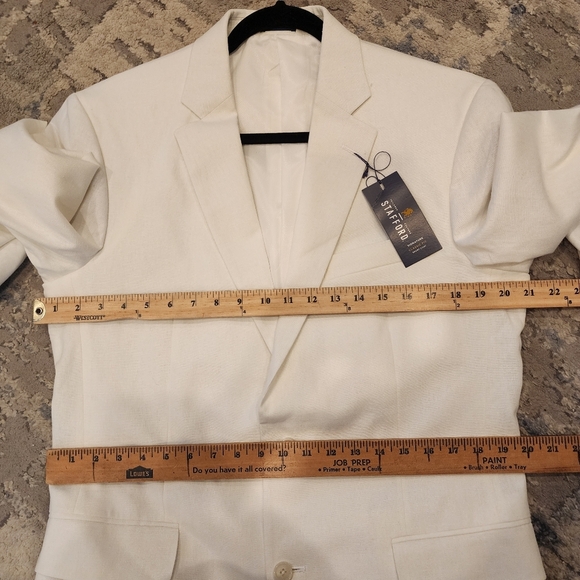 NWT Stafford Linen Cotton White Blazer Sports Coat men's size 40 Long - Picture 6 of 16